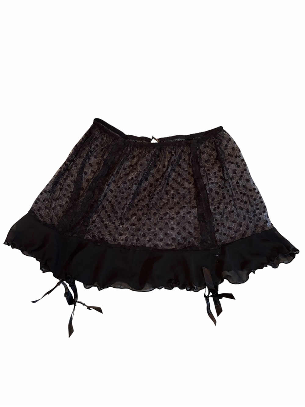 Only Hearts CouCou Lola Sheer Swiss Dot Mesh Garter Mini Skirt